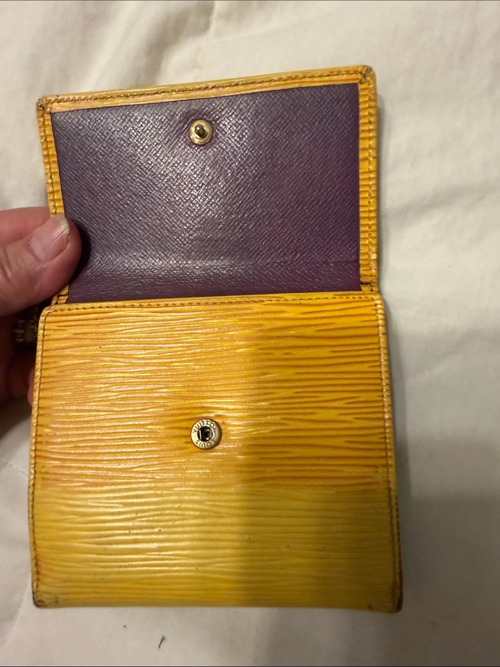 Louis Vuitton Yellow Epi Leather Bi-Fold Wallet